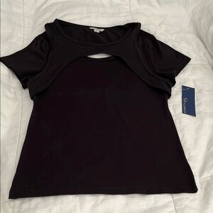 Habitual Black  Cut Out Tee